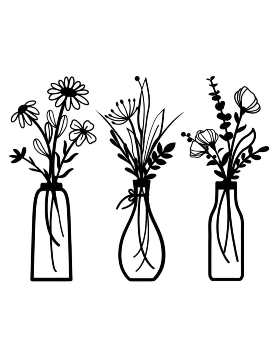 Figura decorativa de flor de metal
