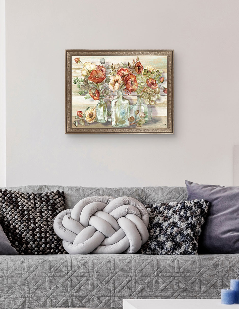 Cuadro decorativo Enmarcado- Paisaje De Amapolas Especiadas Y Eucalipto En Botellas De Tre Sorelle técnica mixta 5