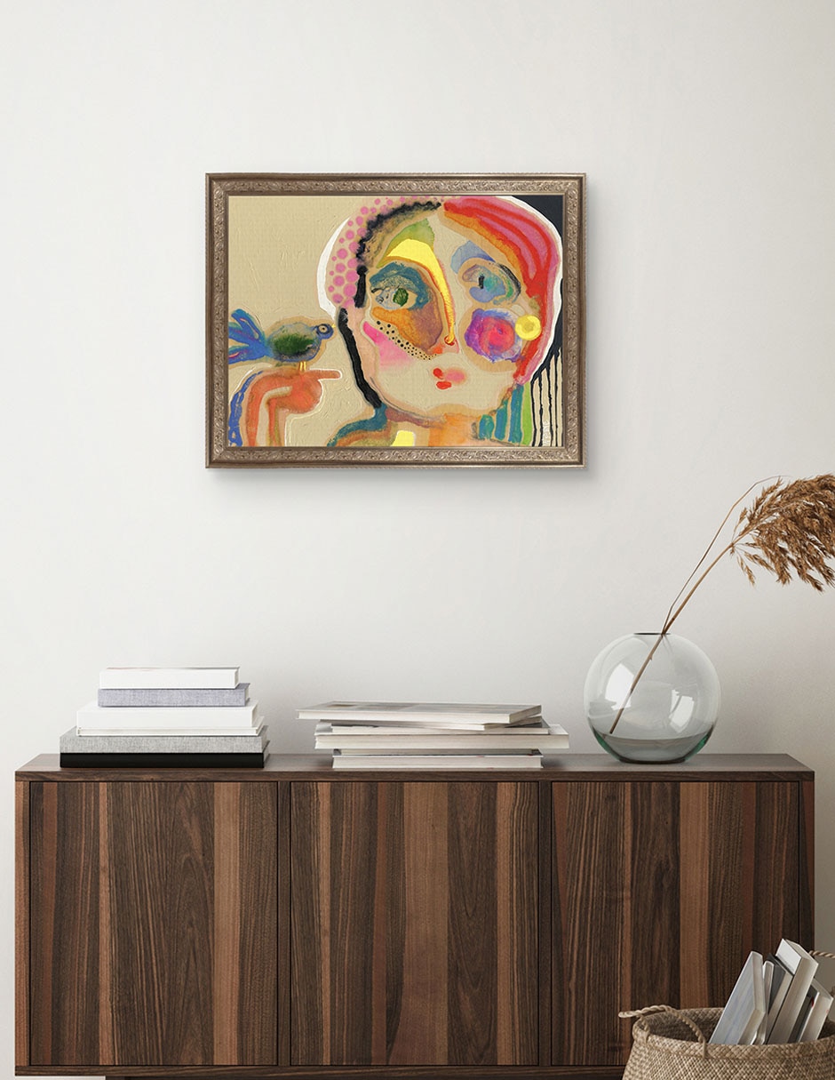 Cuadro decorativo Enmarcado- El Hablador De Wyanne técnica mixta 4