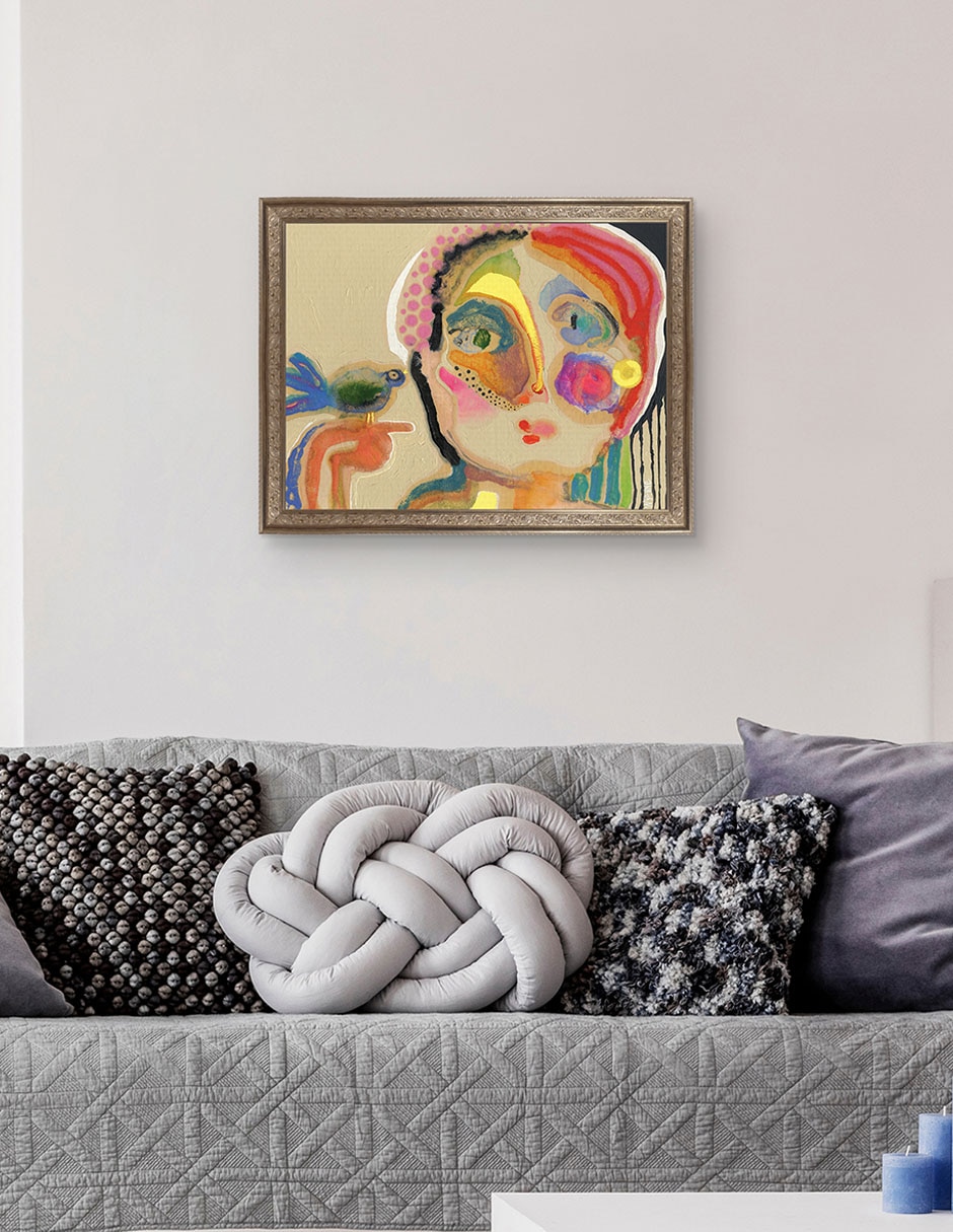 Cuadro decorativo Enmarcado- El Hablador De Wyanne técnica mixta 5