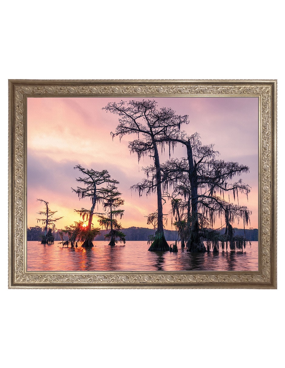 Cuadro decorativo Enmarcado- Amanecer Sobre El Lago Palourde De Andy Crawford técnica mixta