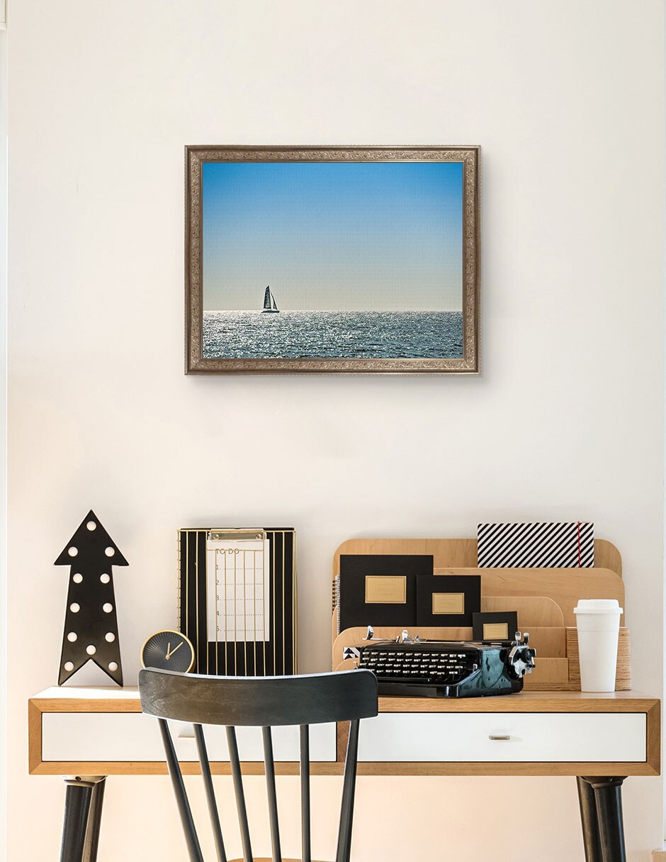 Cuadro decorativo enmarcado- espíritu viajero de mary lou johnson mixta 5