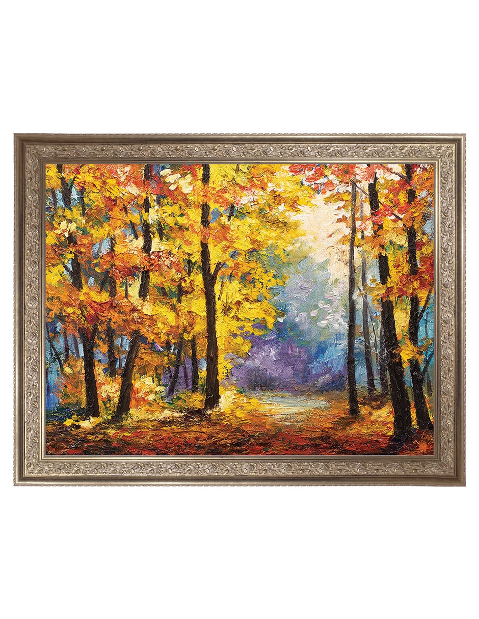Cuadro decorativo Enmarcado- Sendero De Río En Colores Otoñales De Dp Gallery técnica mixta