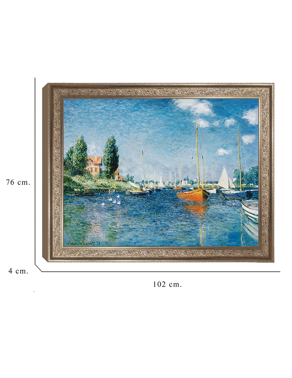 Cuadro decorativo Monet Barcos rojos en Argenteuil de Portfolio Arts Group mixta 8