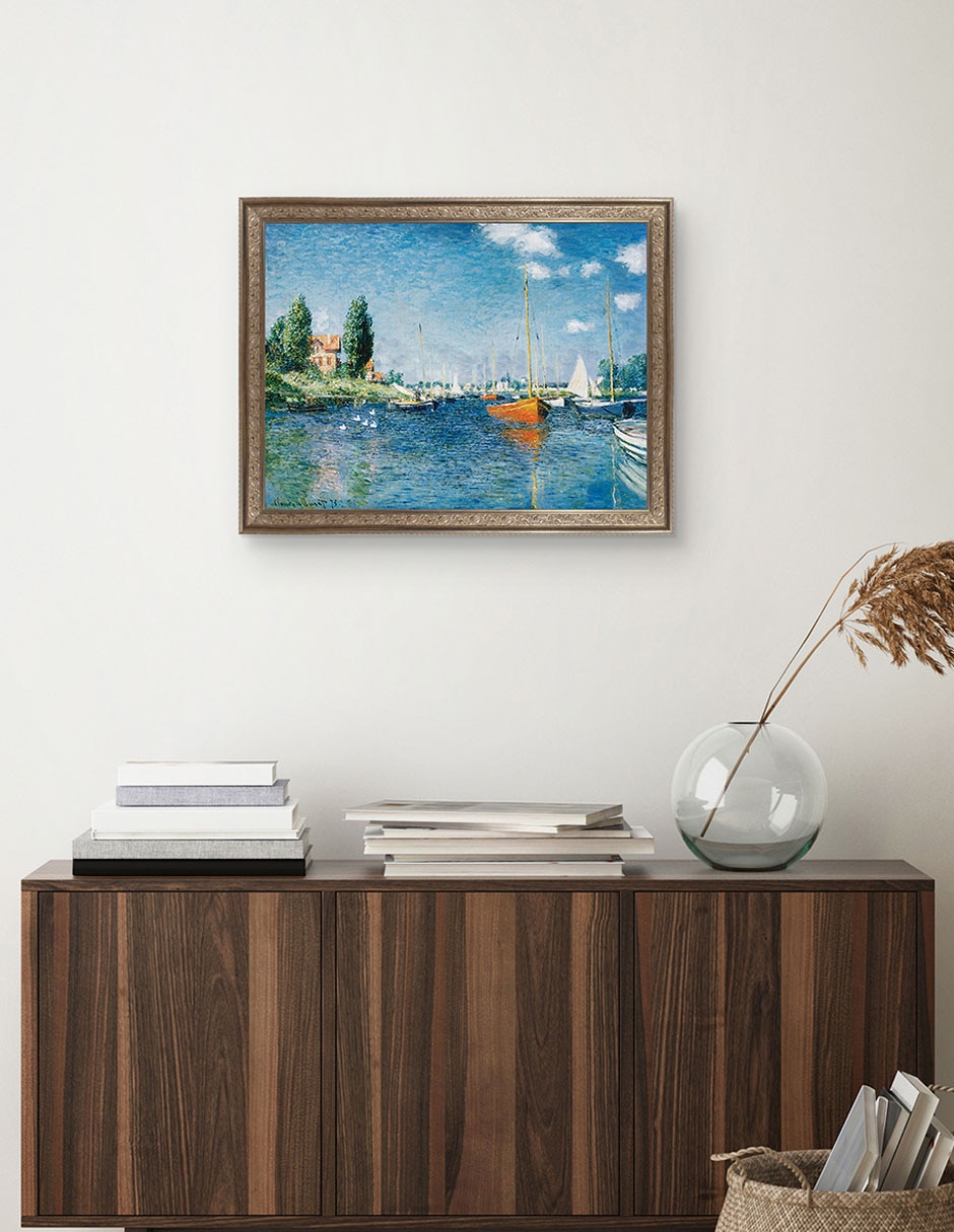 Cuadro decorativo Monet Barcos rojos en Argenteuil de Portfolio Arts Group mixta 4