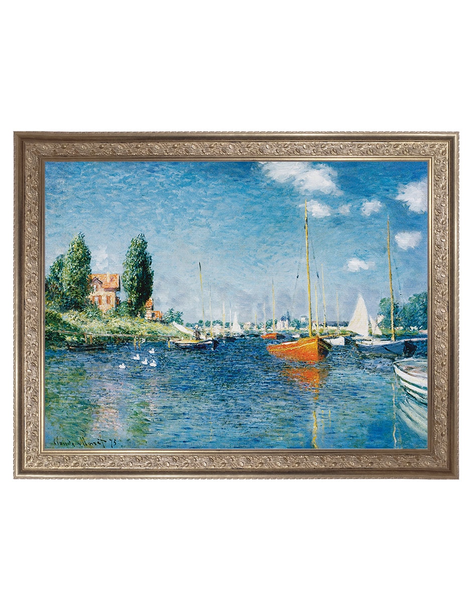 Cuadro decorativo Monet Barcos rojos en Argenteuil de Portfolio Arts Group técnica mixta