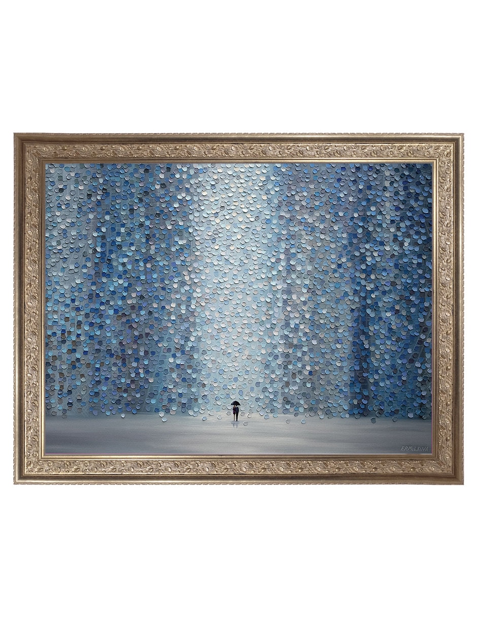 Cuadro decorativo Lluvia Azul De Ekaterina Ermilkina técnica mixta Cuadro decorativo Lluvia Azul De Ekaterina Ermilkina técnica mixta