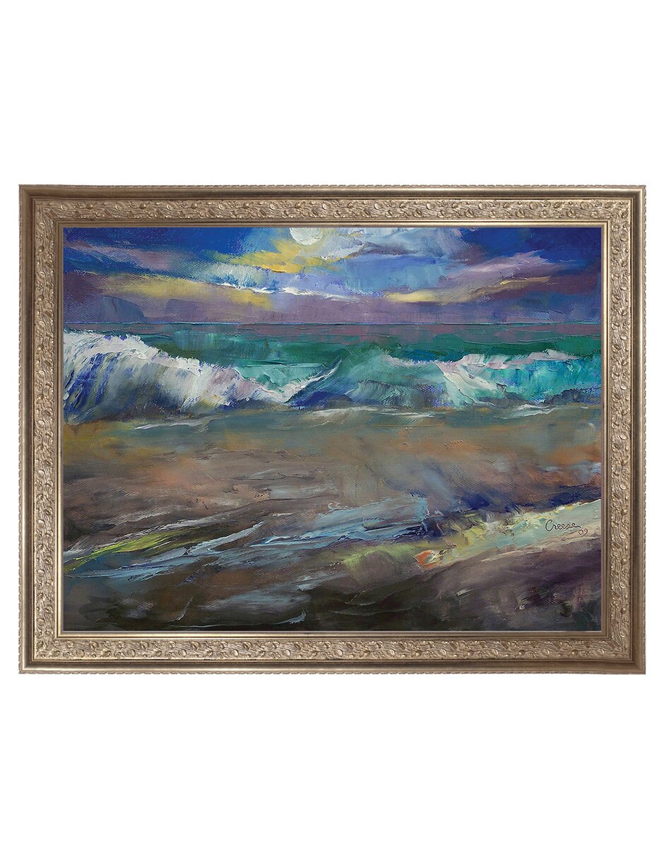 Cuadro decorativo Ondas A La Luz De La Luna De Michael Creese técnica mixta