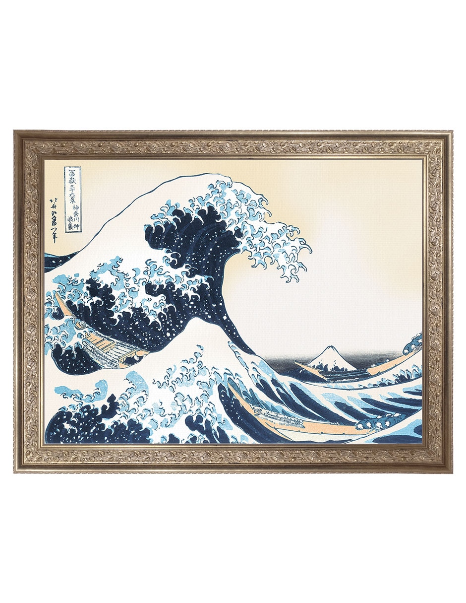 Cuadro decorativo Hokusai La gran ola de Portfolio Arts Group técnica mixta