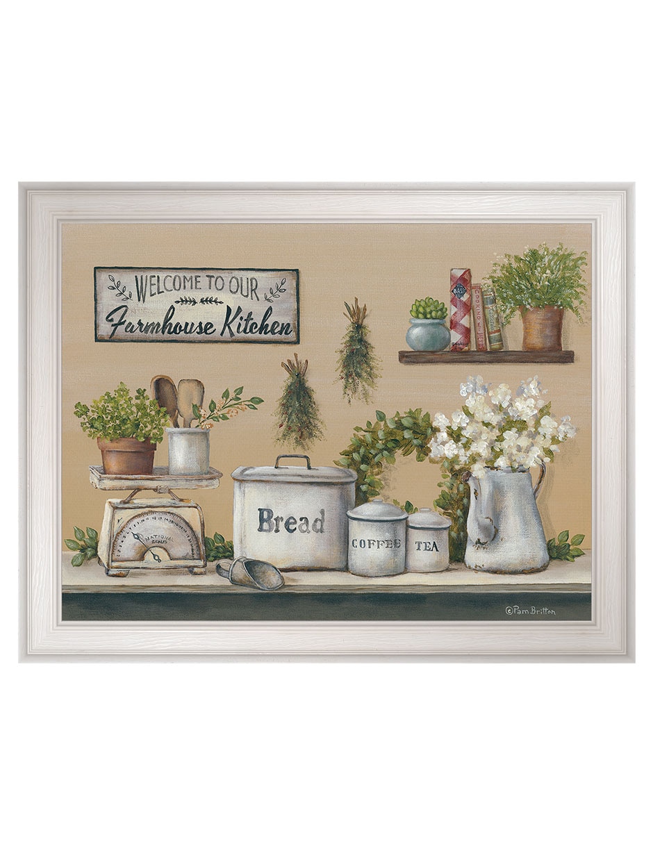 Cuadro decorativo Cocina De Granja Con Jardín De Pam Britton técnica mixta