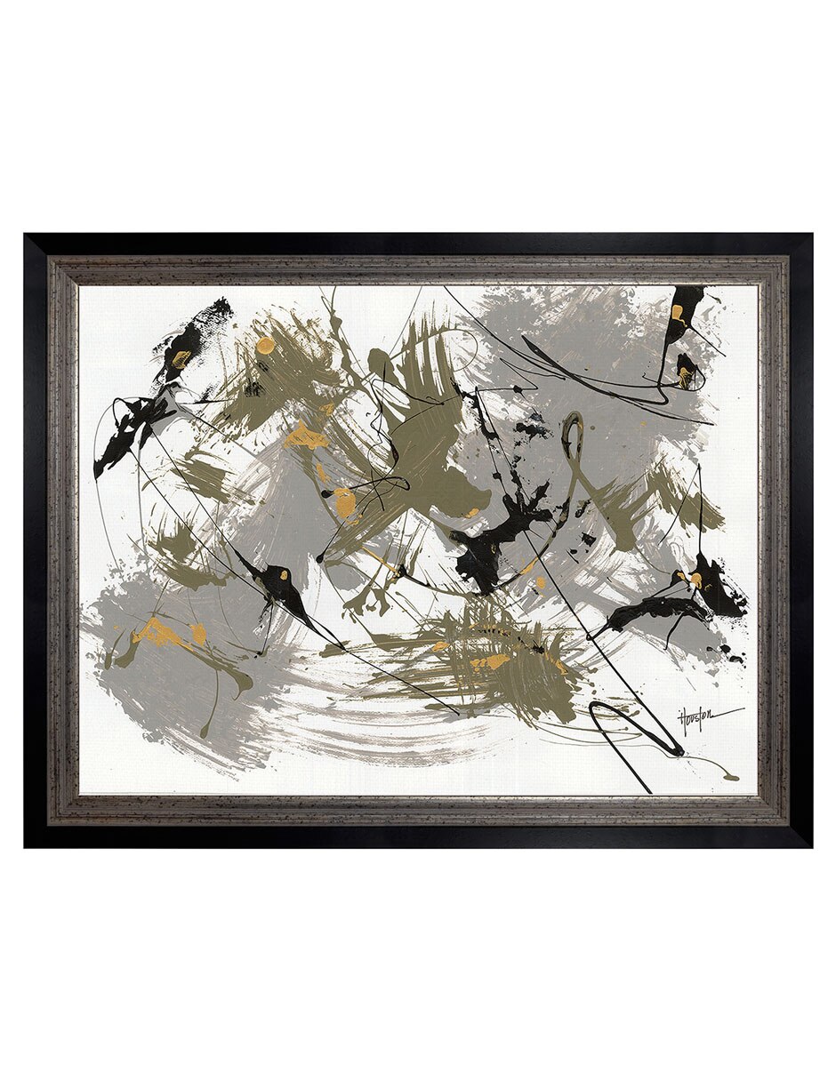 Cuadro decorativo Negro Y Dorado 1 De Dan Houston técnica mixta