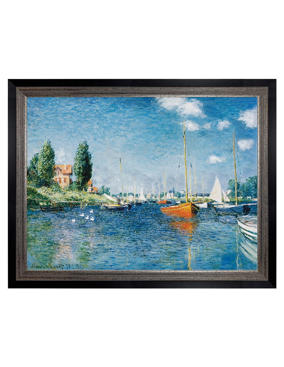 Cuadro decorativo Monet Barcos rojos en Argenteuil de Portfolio Arts Group técnica mixta