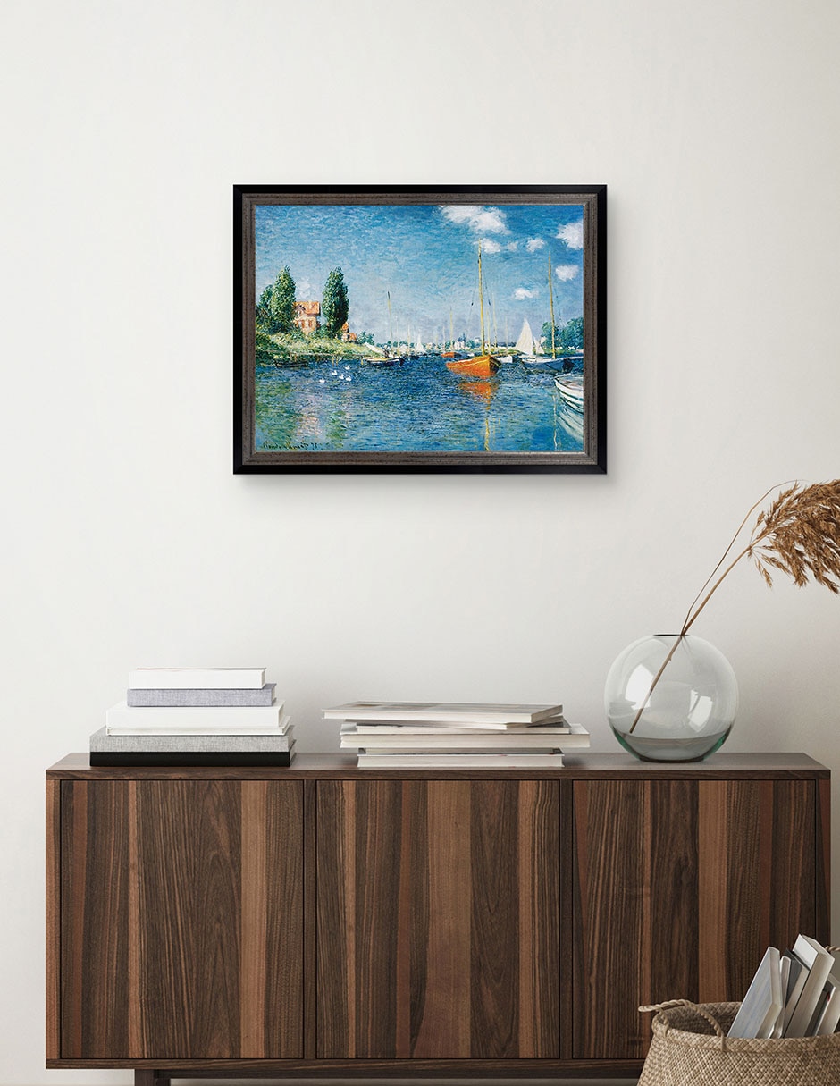 Cuadro decorativo Monet Barcos rojos en Argenteuil de Portfolio Arts Group mixta 4