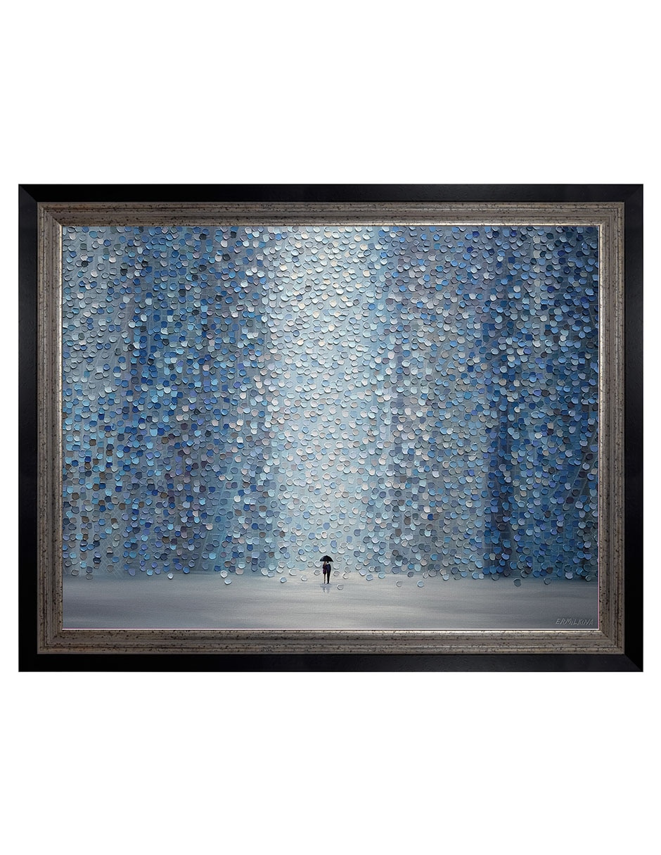 Cuadro decorativo Lluvia Azul De Ekaterina Ermilkina técnica mixta