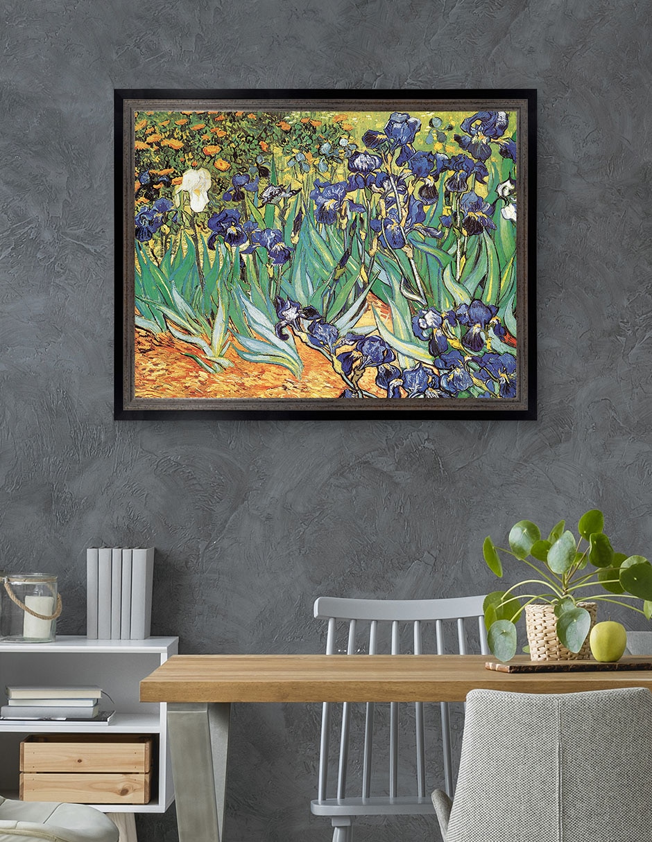Cuadro decorativo Van Gogh Jardín de iris de Portfolio Arts Group mixta 3