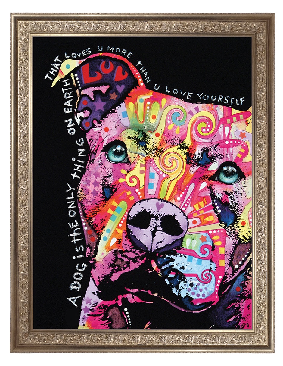 Cuadro decorativo Pitbull Pensativo De Dean Russo técnica mixta