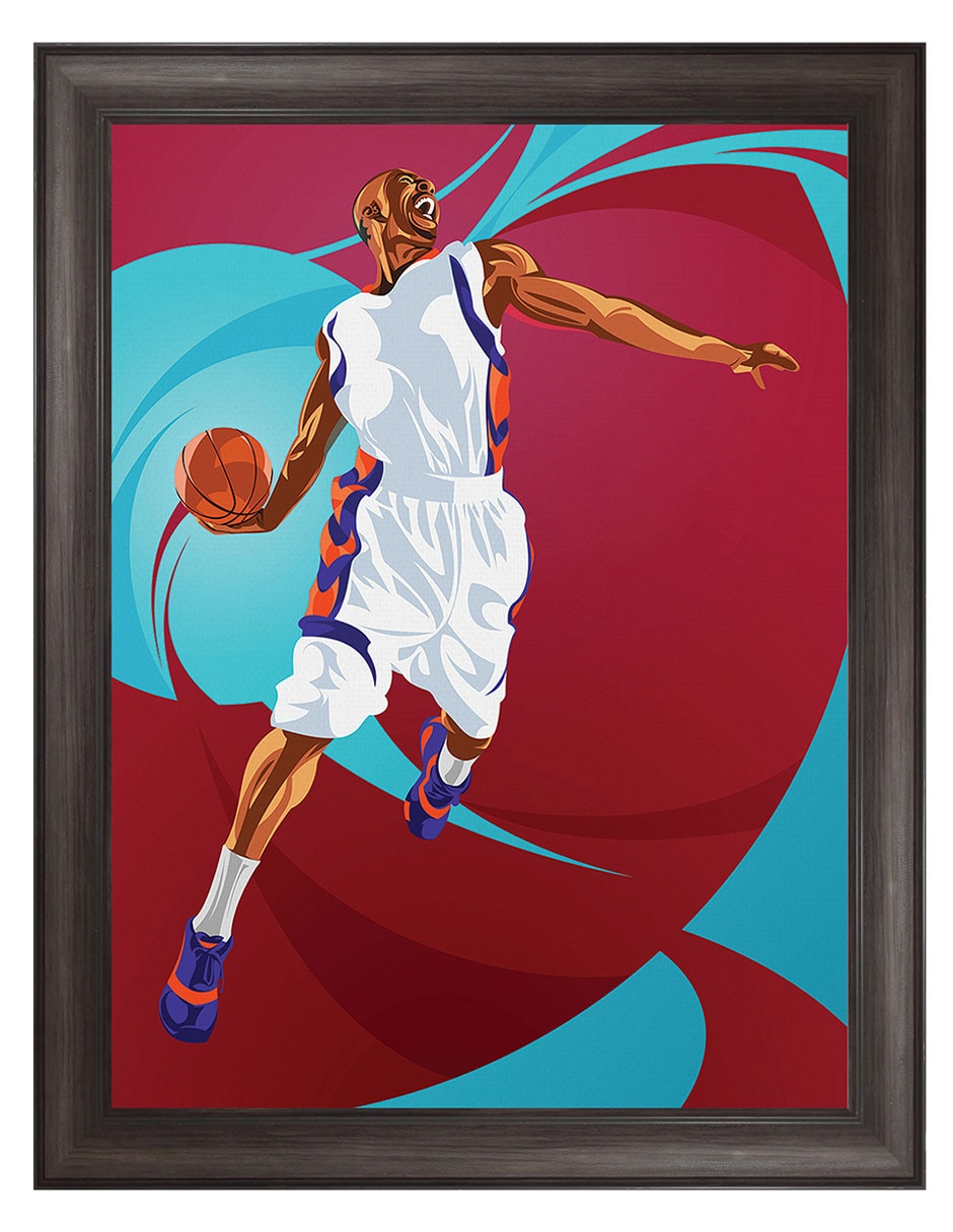 Cuadro decorativo Enmarcado- Clavada De Baloncesto De Nikita Abakumov técnica mixta