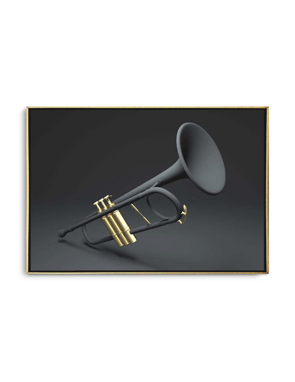 Cuadro decorativo Elegante trompeta 3d con barniz a registro Cuadro decorativo Elegante trompeta 3d con barniz a registro