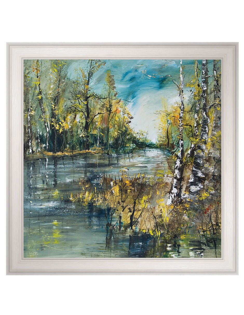 Cuadro decorativo Curva De Río De Abedules De Verano De Dp Gallery técnica mixta