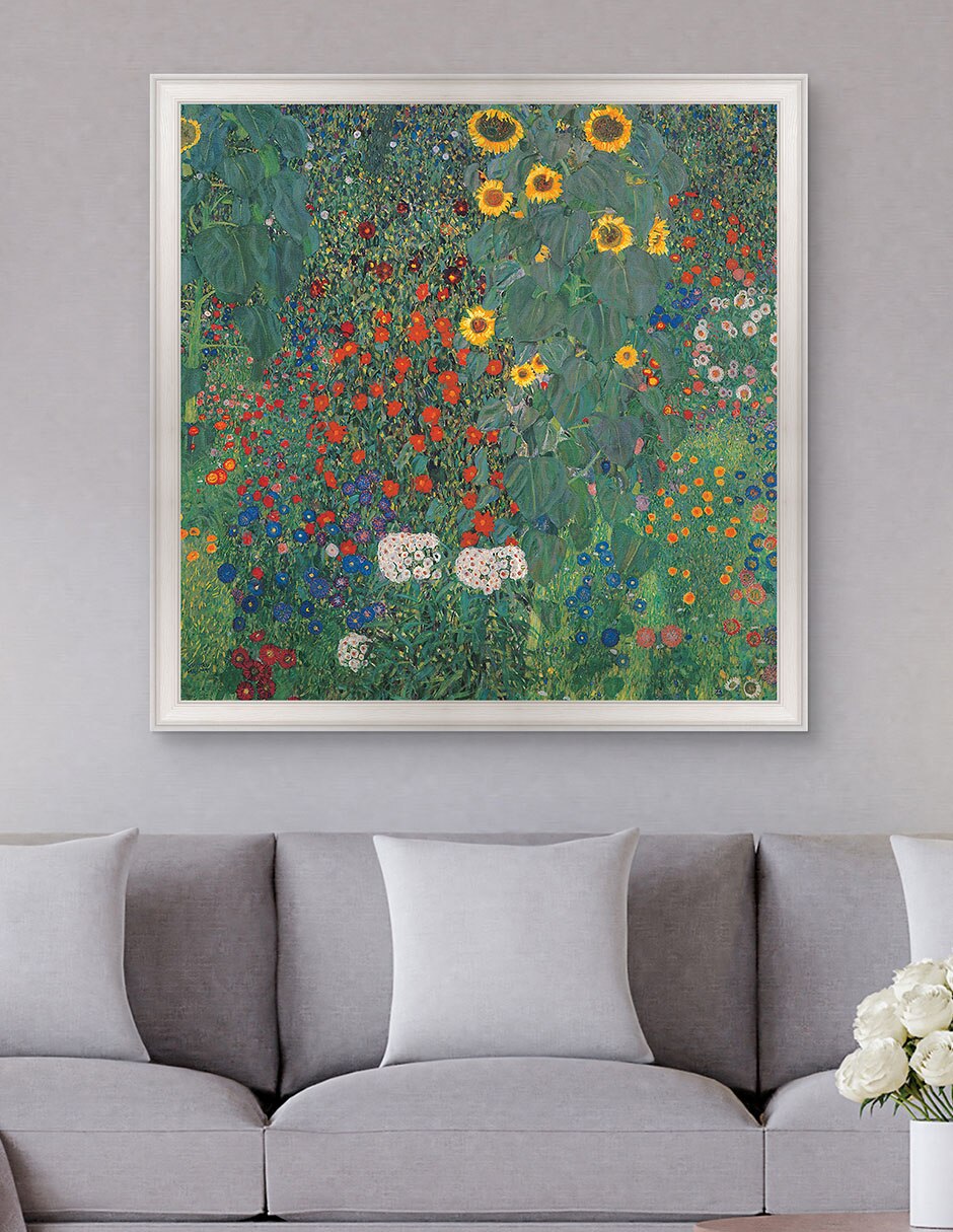 Cuadro decorativo Jardín Con Girasoles De Gustav Klimt técnica mixta