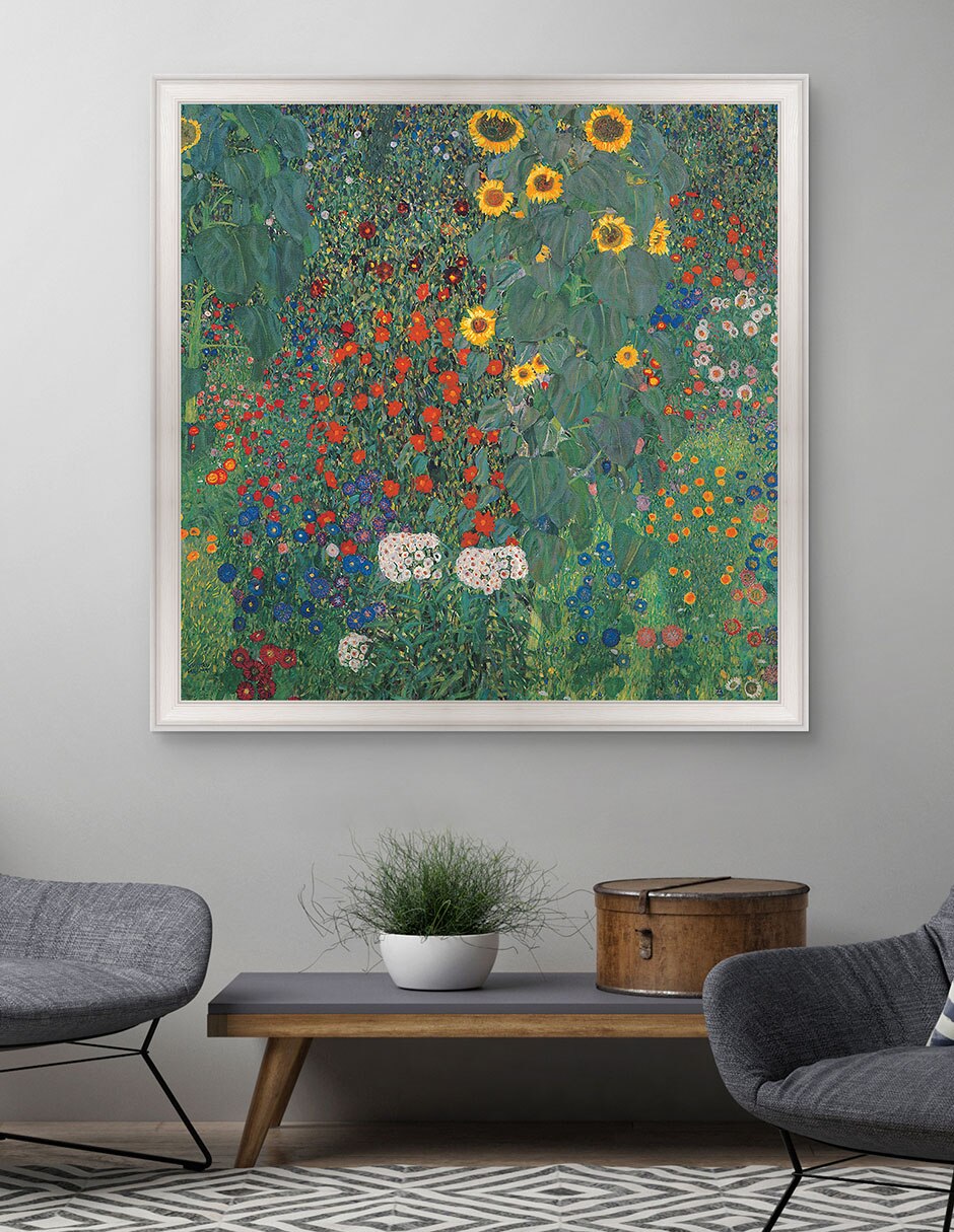 Cuadro decorativo Jardín Con Girasoles De Gustav Klimt técnica mixta
