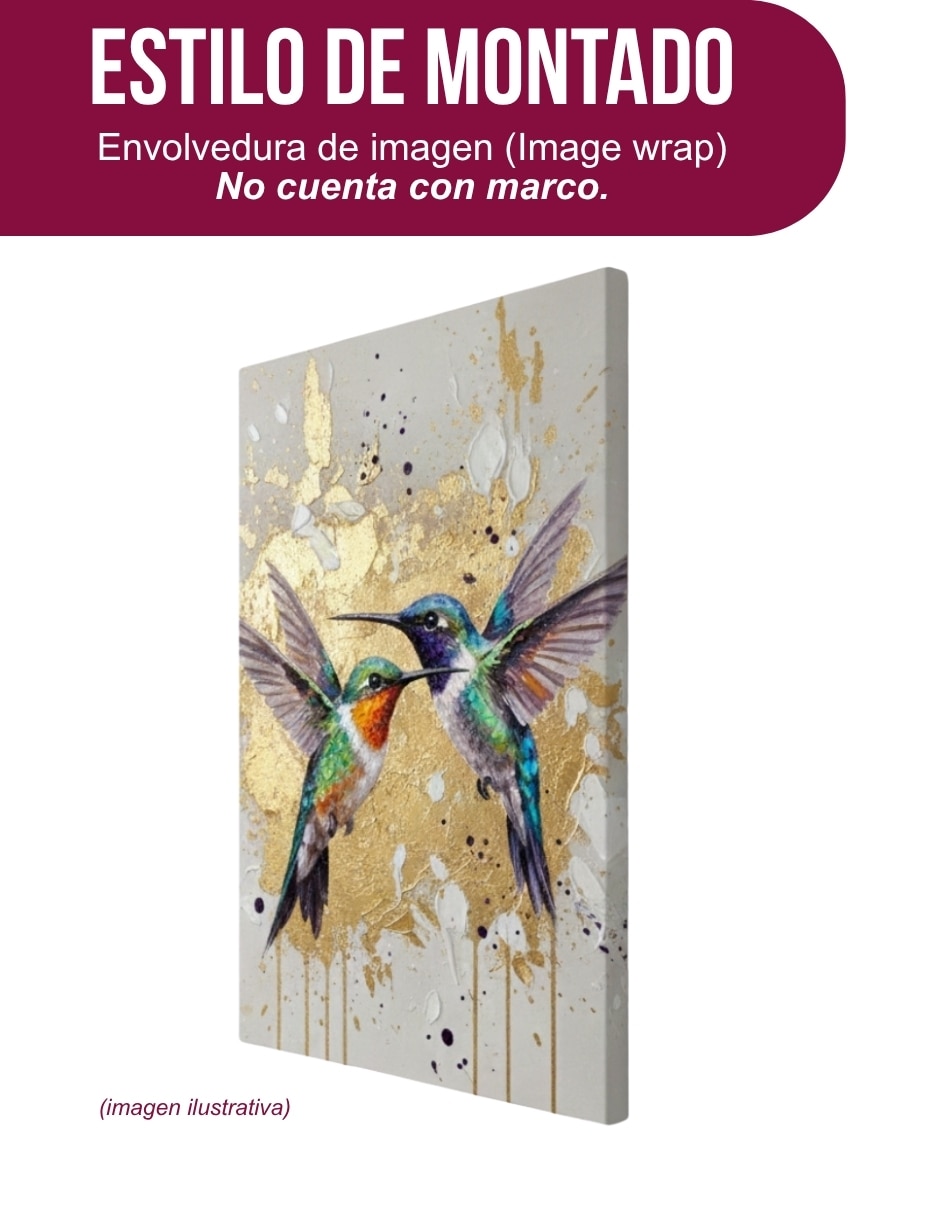 Cuadro decorativo Generica Animal colibríes 70x100cm