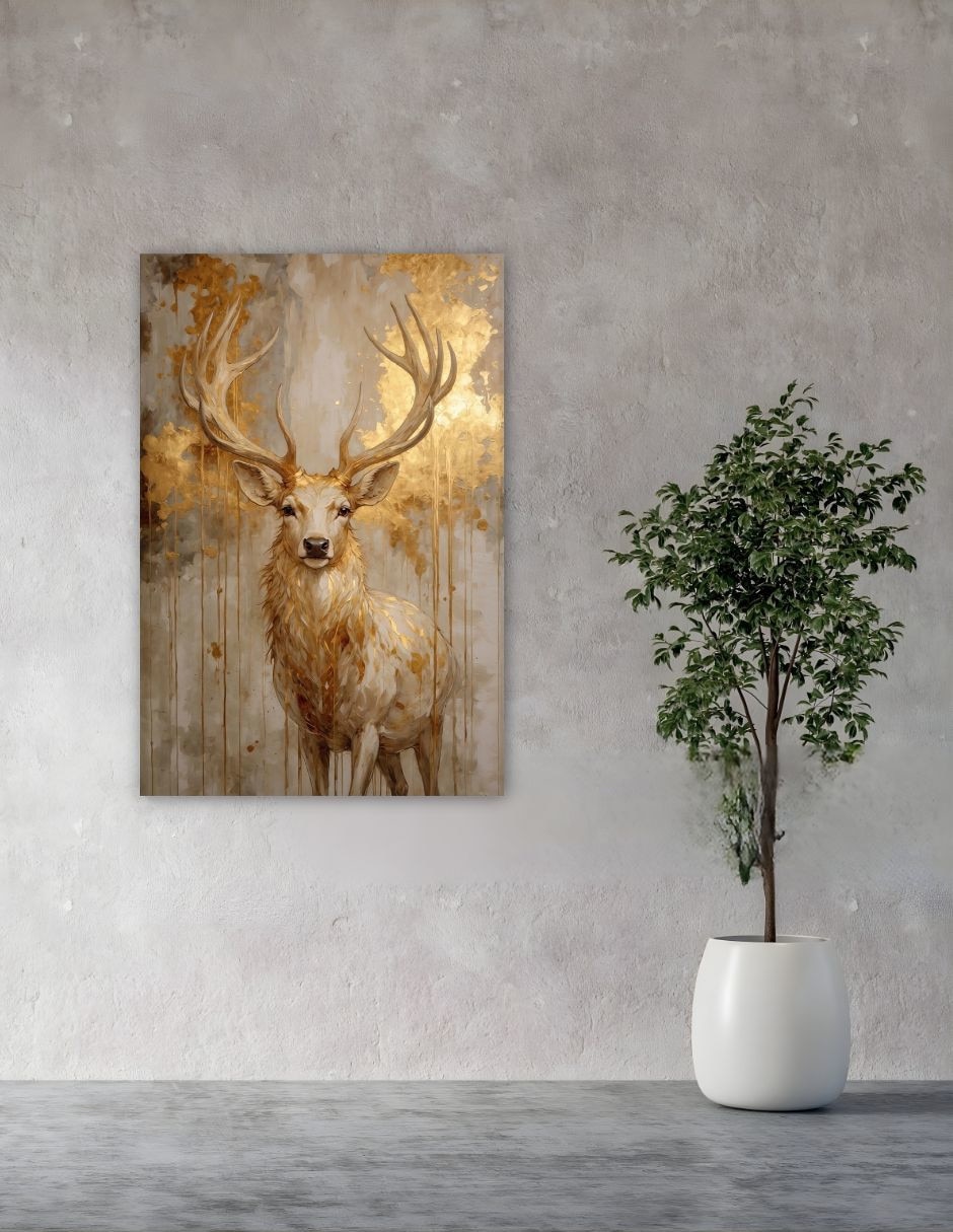 Cuadro decorativo Generica Animal venado ocre 70x100cm