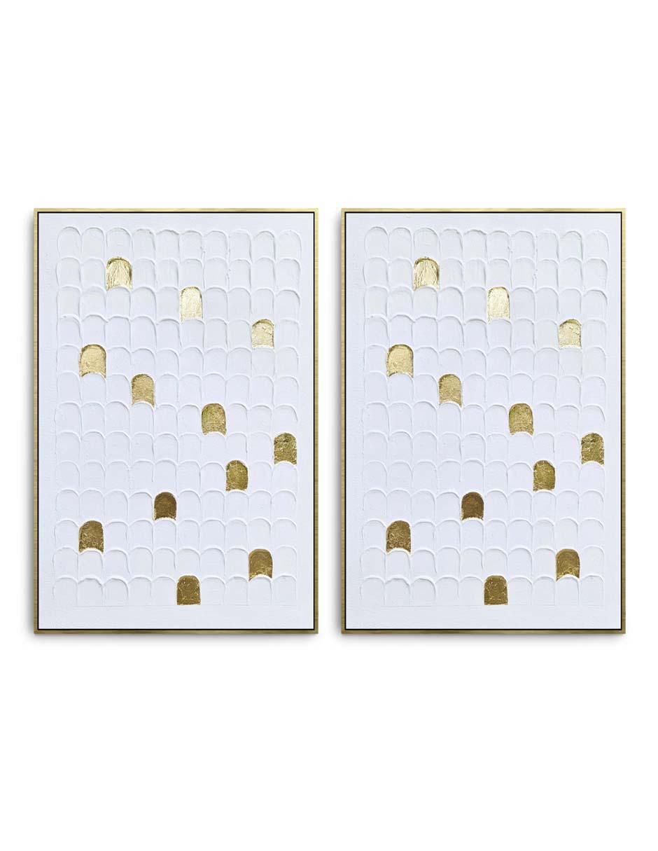 Cuadro decorativo canvas art mx gota con hoja de oro