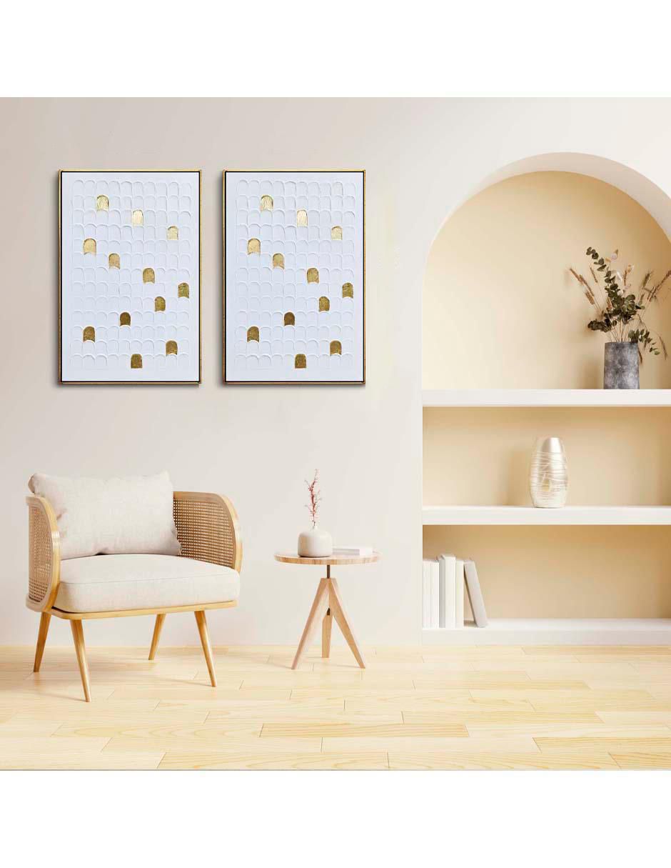 Cuadro decorativo canvas art mx gota con hoja de oro