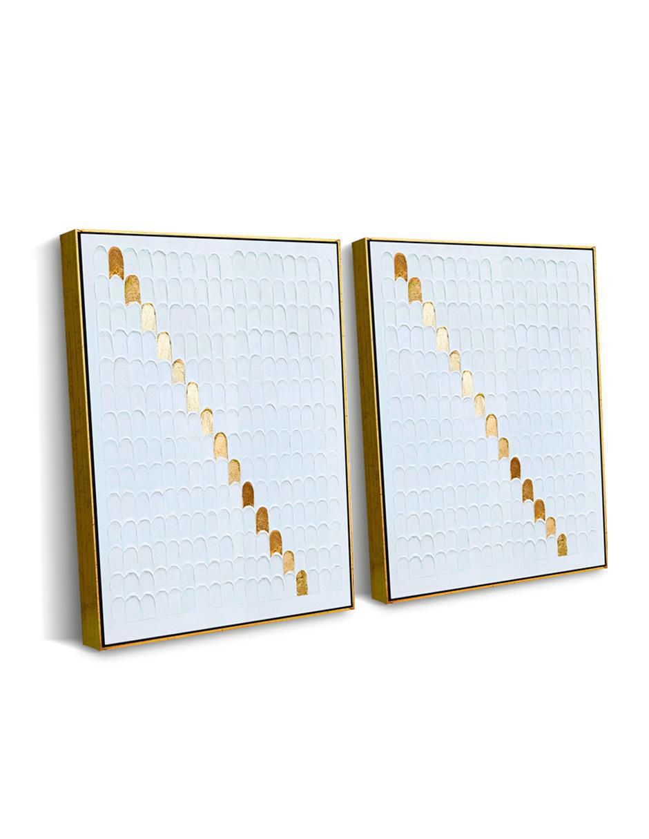 Cuadro decorativo canvas art mx gota con hoja de oro
