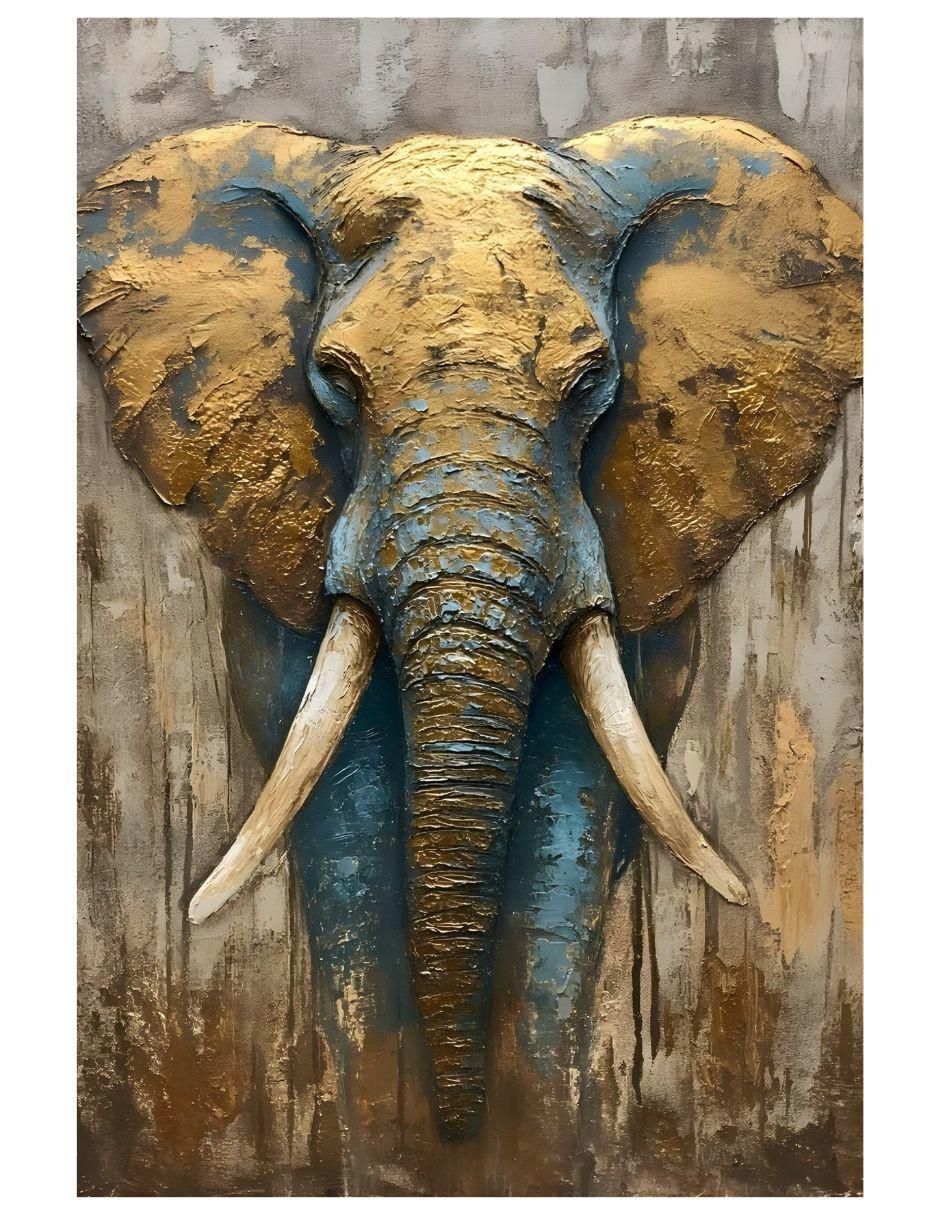 Cuadro decorativo Generica Animal Elefante Ocre