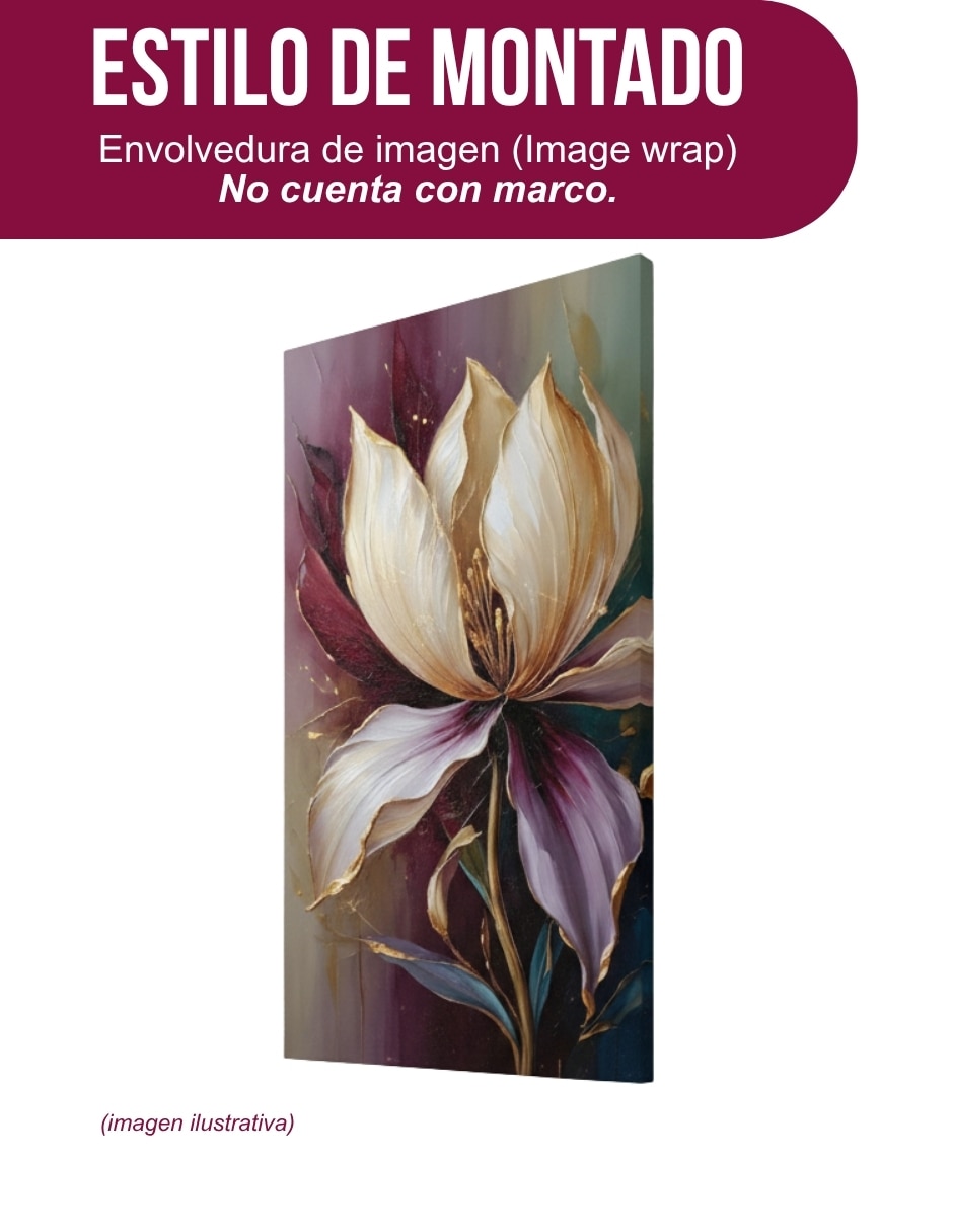 Cuadro decorativo Generica Pétalos Oro Y Púrpura