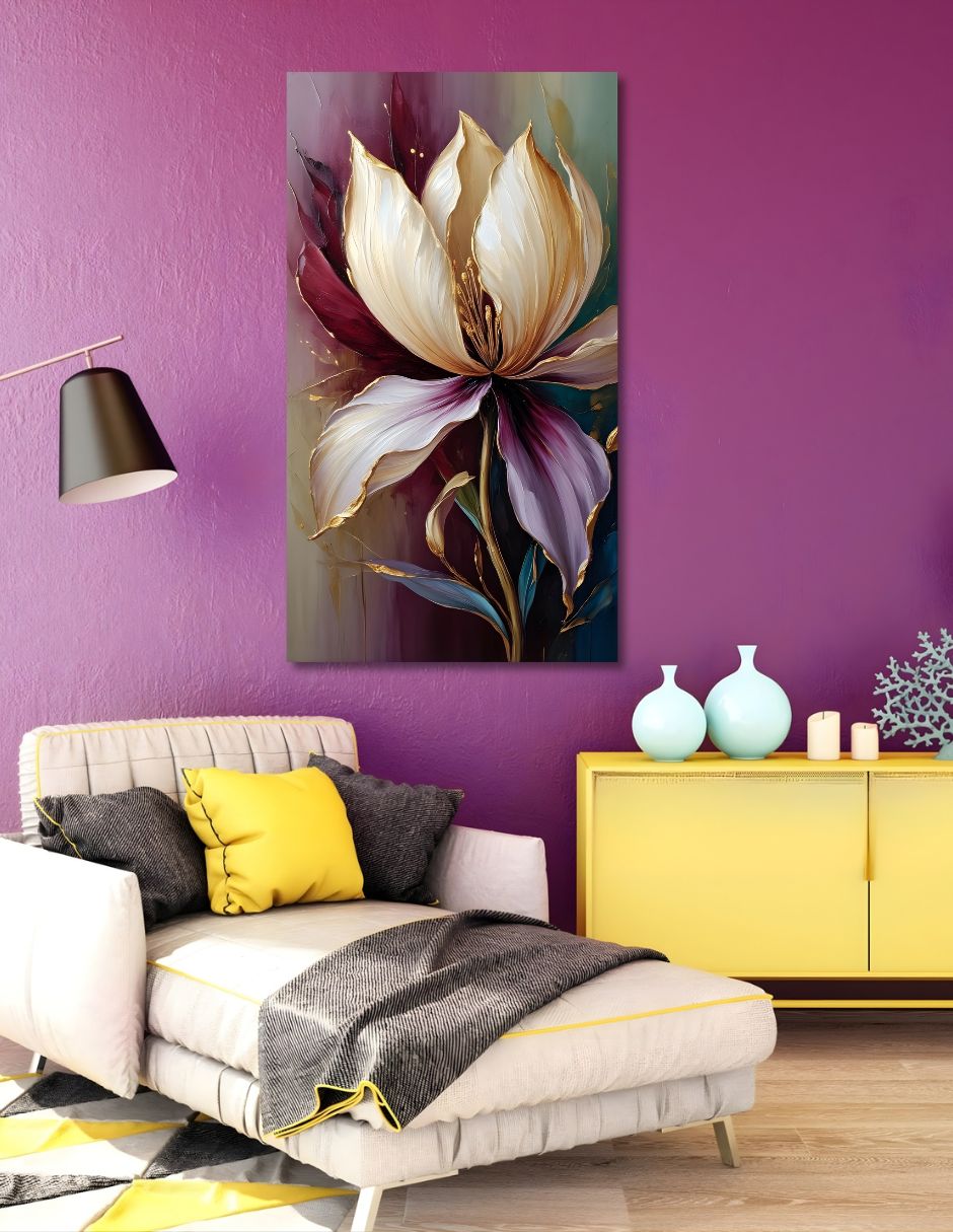 Cuadro decorativo Generica Pétalos Oro Y Púrpura