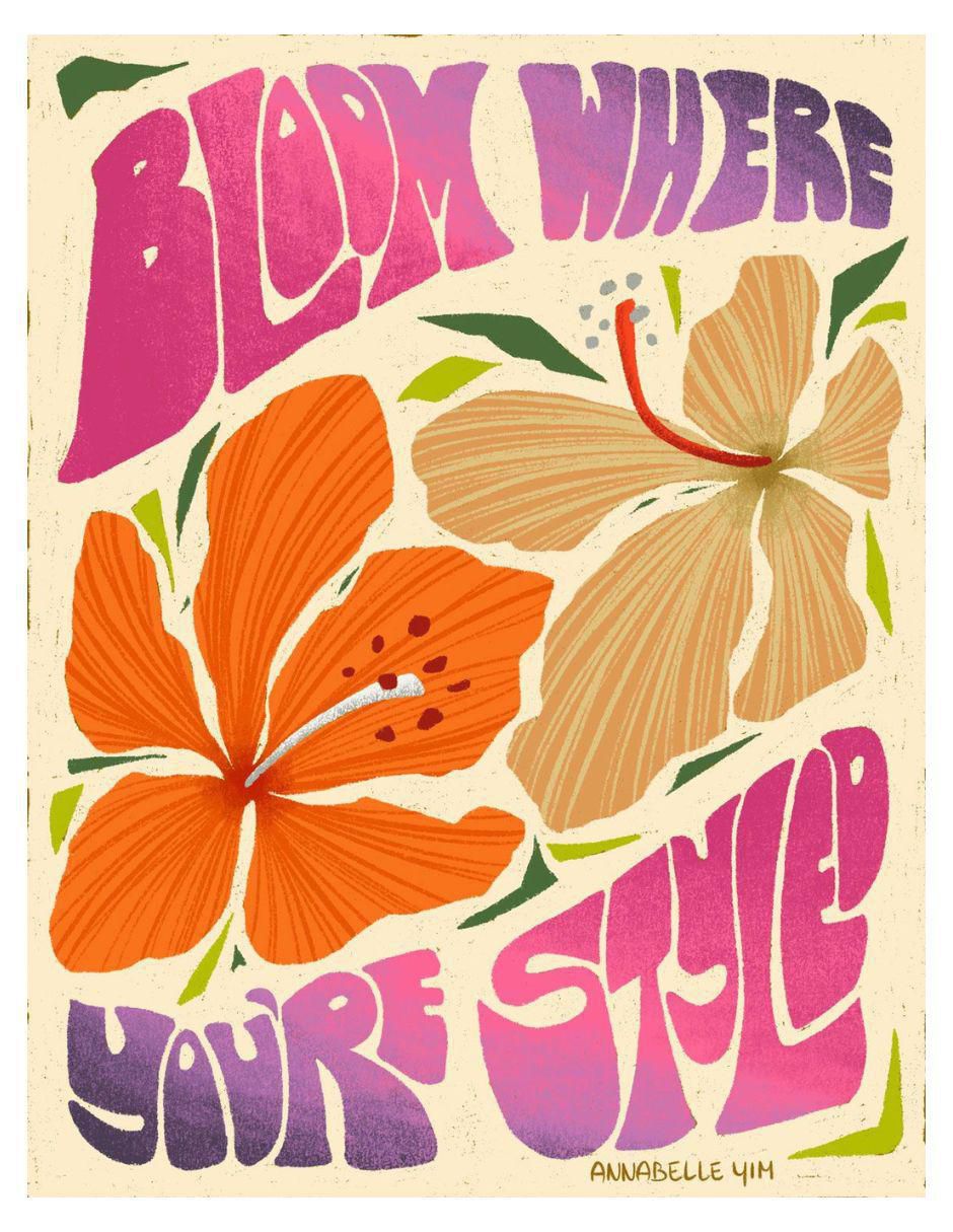 Cuadro decorativo Frase Bloom Where Youre Style
