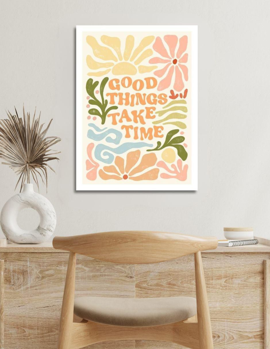 Cuadro decorativo Frase Good Things Take Time 2