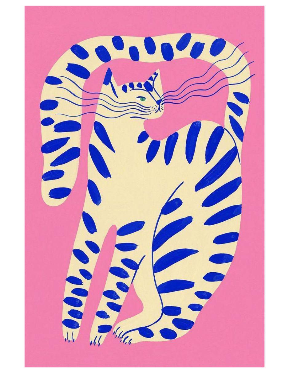 Cuadro decorativo Animal Gato Azul