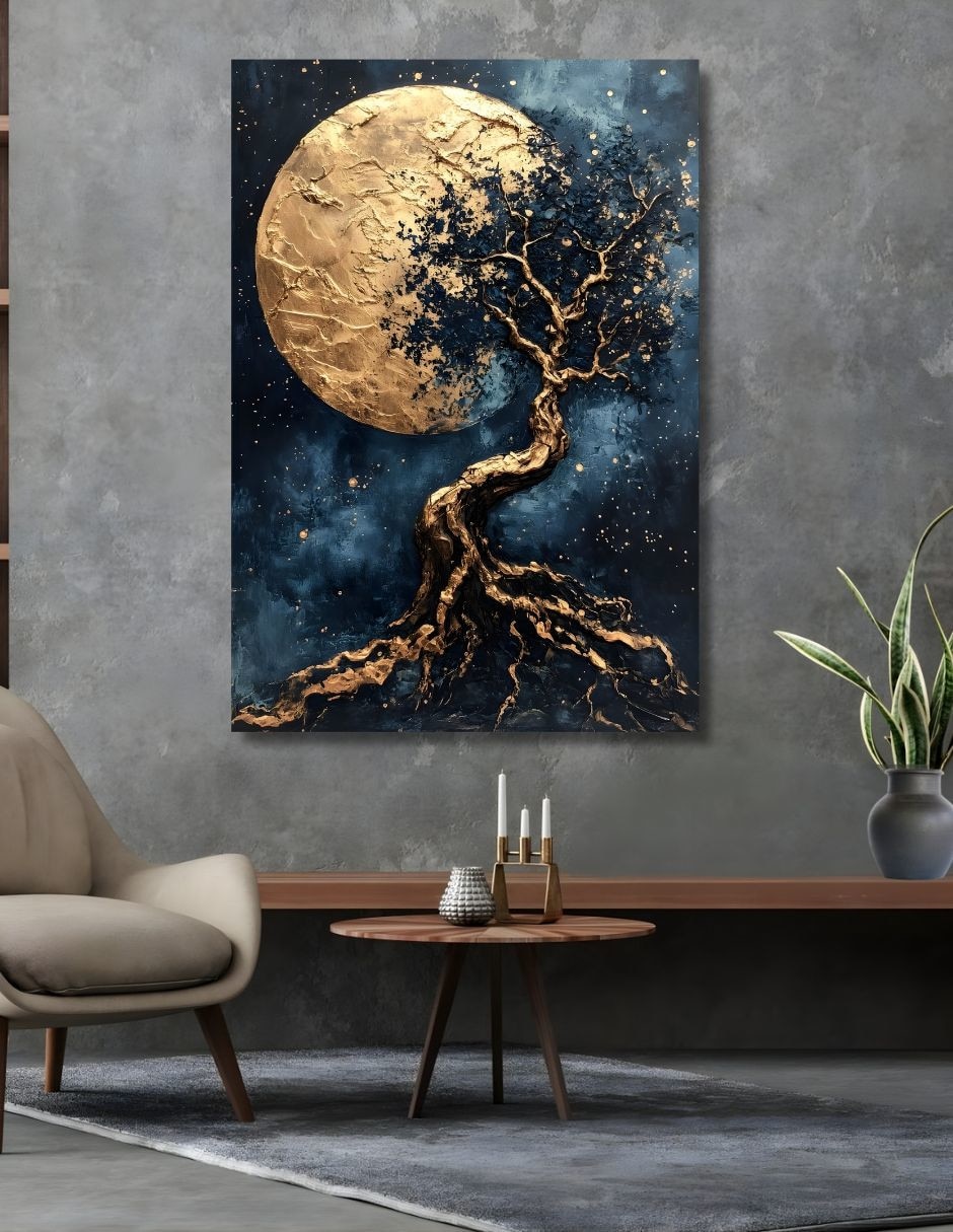 Cuadro decorativo Generica Eclipse Dorado
