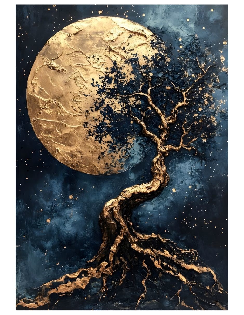 Cuadro decorativo Generica Eclipse Dorado