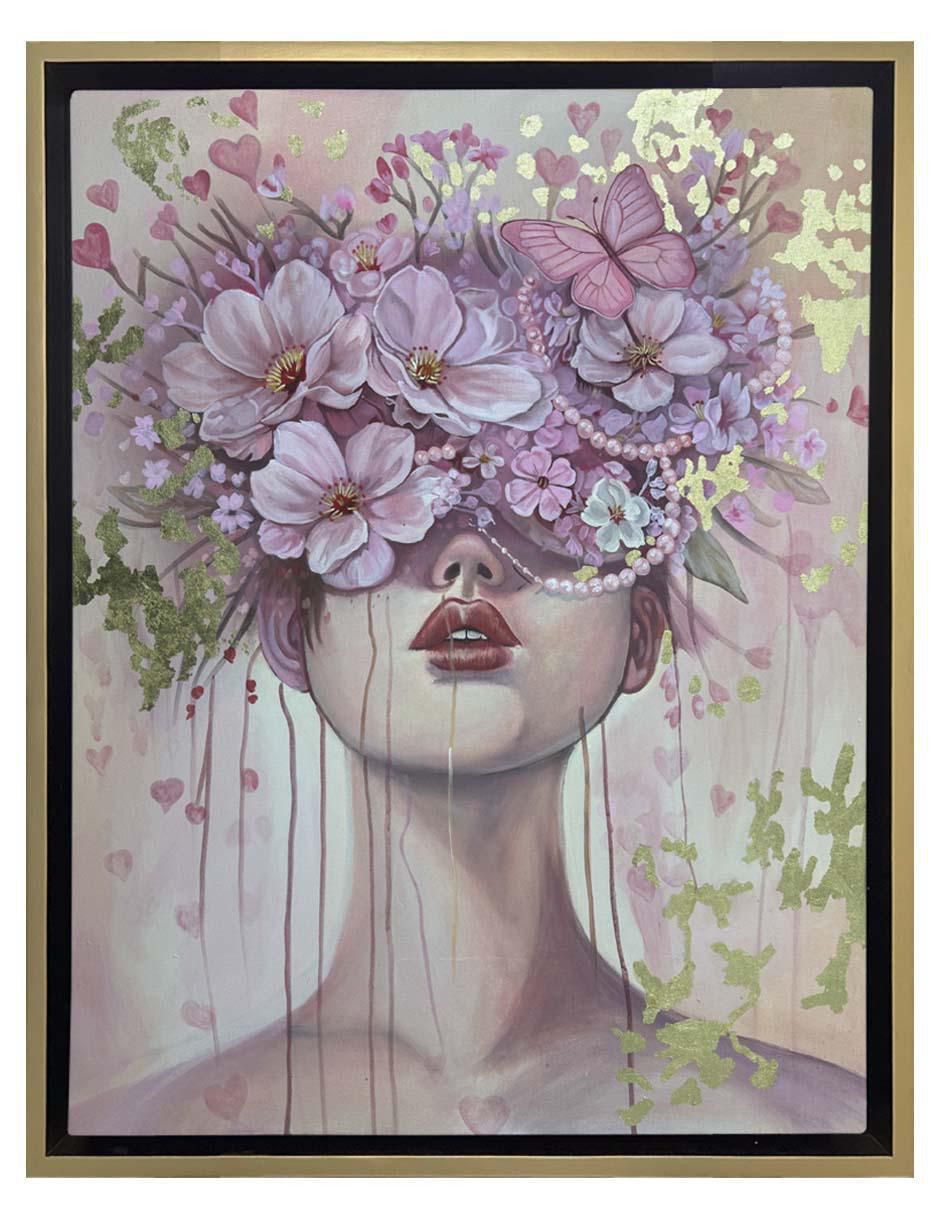 Pintura Blooming Gold Beauty técnica mixta Flores Pintura Blooming Gold Beauty técnica mixta Flores