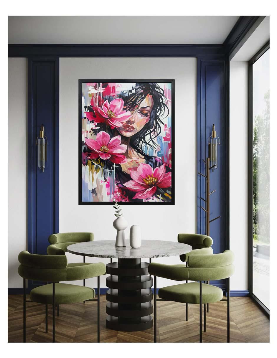 Pintura woman beauty ii "técnica" técnica mixta jackies mirrors flores
