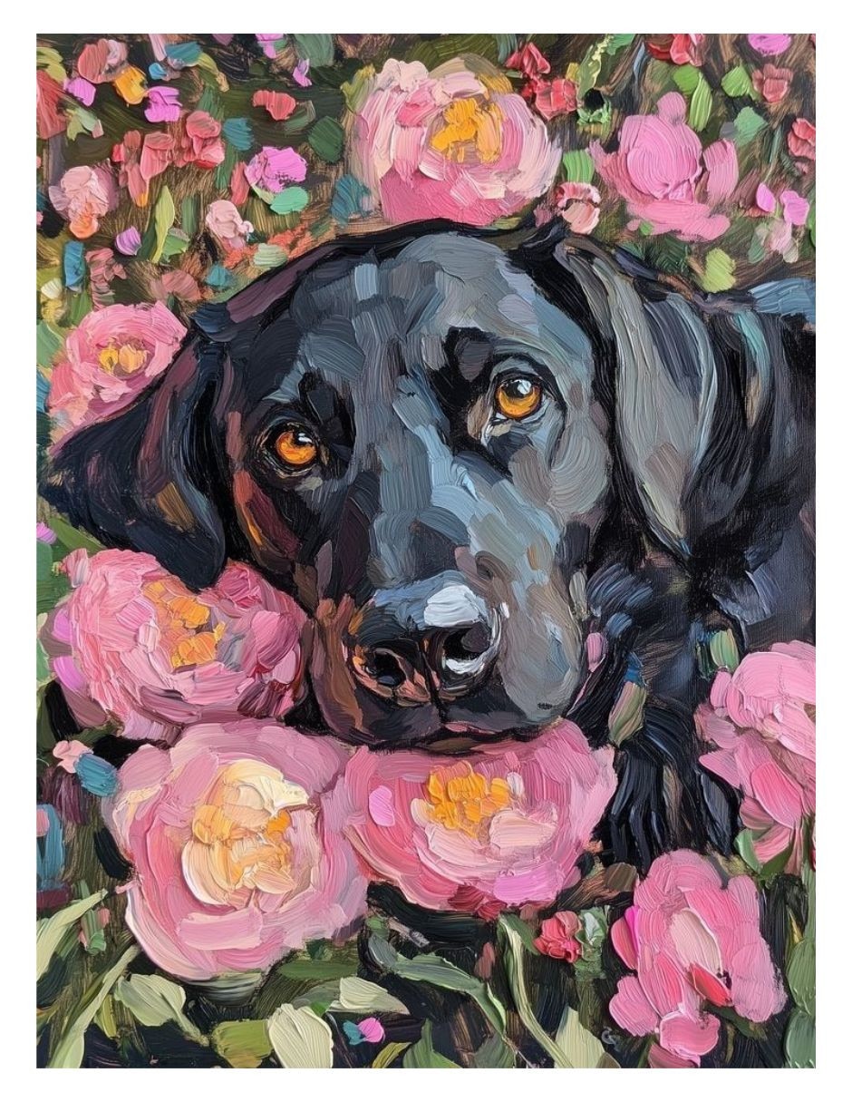 Cuadro decorativo impresión perro labrador