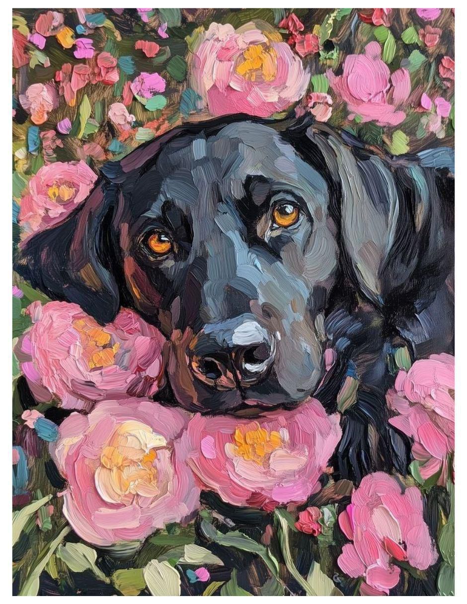 Cuadro decorativo impresión perro labrador