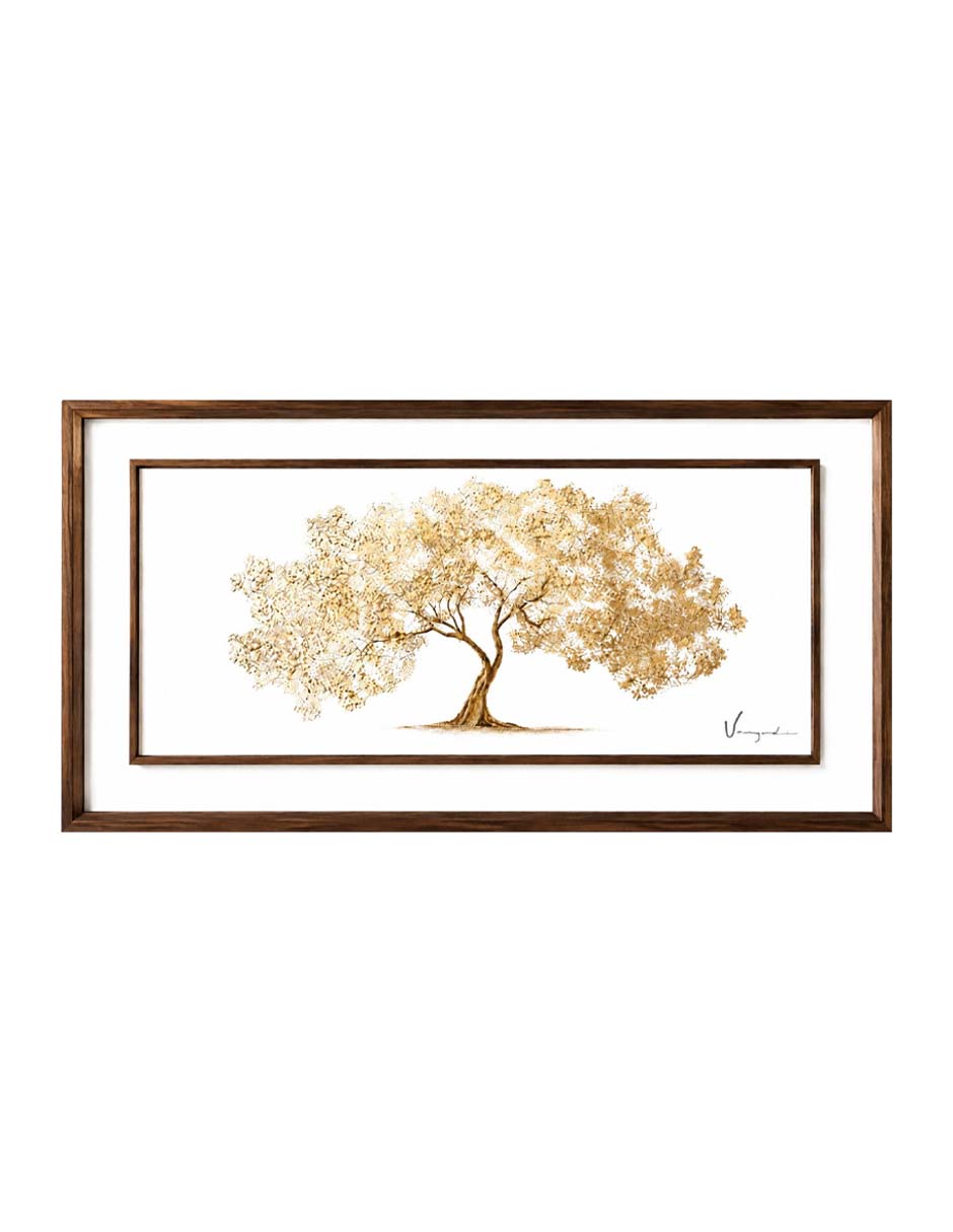 Pintura Cuadro Lush Gold Tree técnica mixta