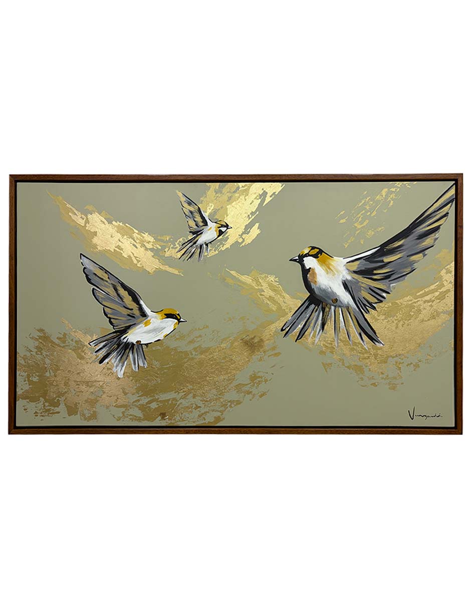 Pintura Golden Bird técnica hecho a mano Pintura Golden Bird técnica hecho a mano