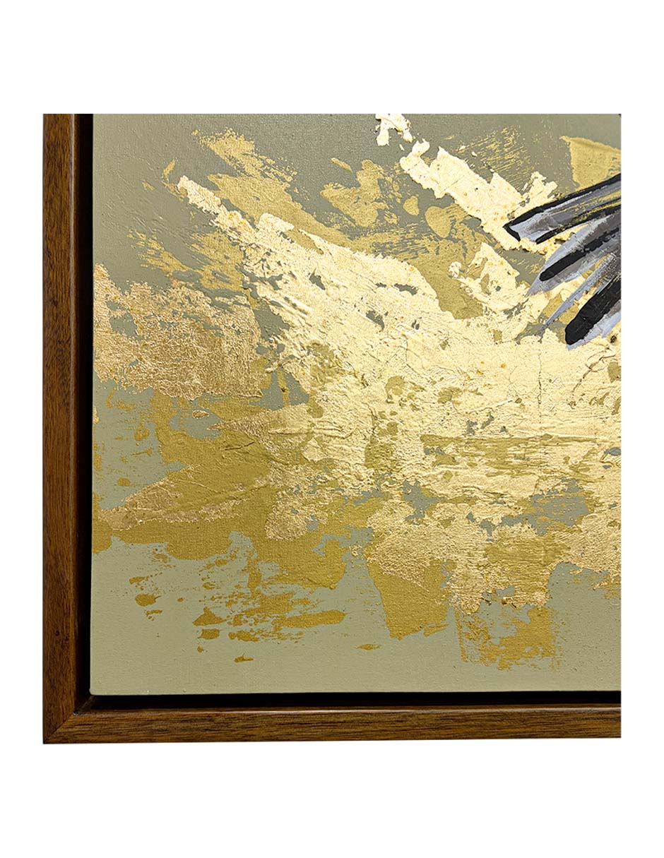 Pintura Golden Bird técnica hecho a mano 2