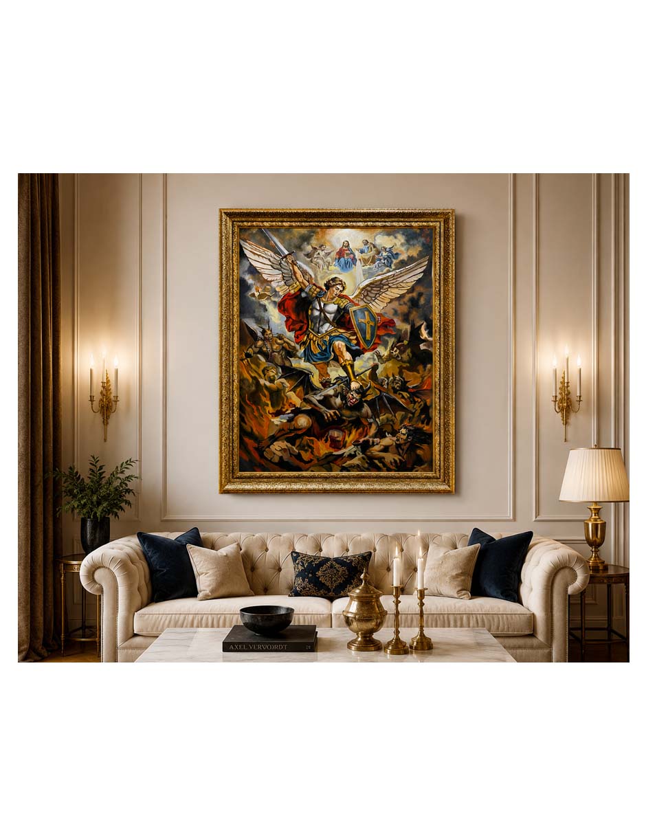 Pintura San Miguel Arcángel Triunfo de la Luz técnica mixta 2