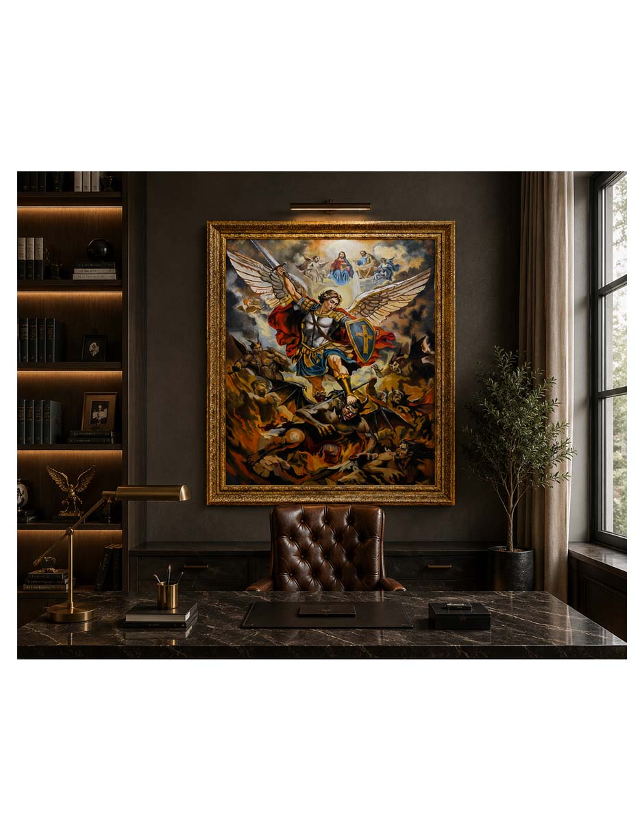 Pintura San Miguel Arcángel Triunfo de la Luz técnica mixta 3