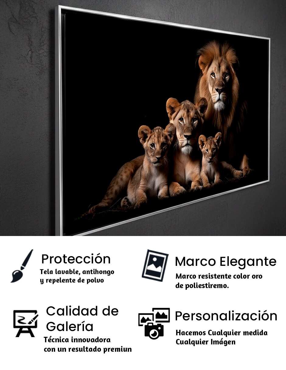Cuadro decorativo leones de la selva calidad técnica impresión sublimacion premium 7