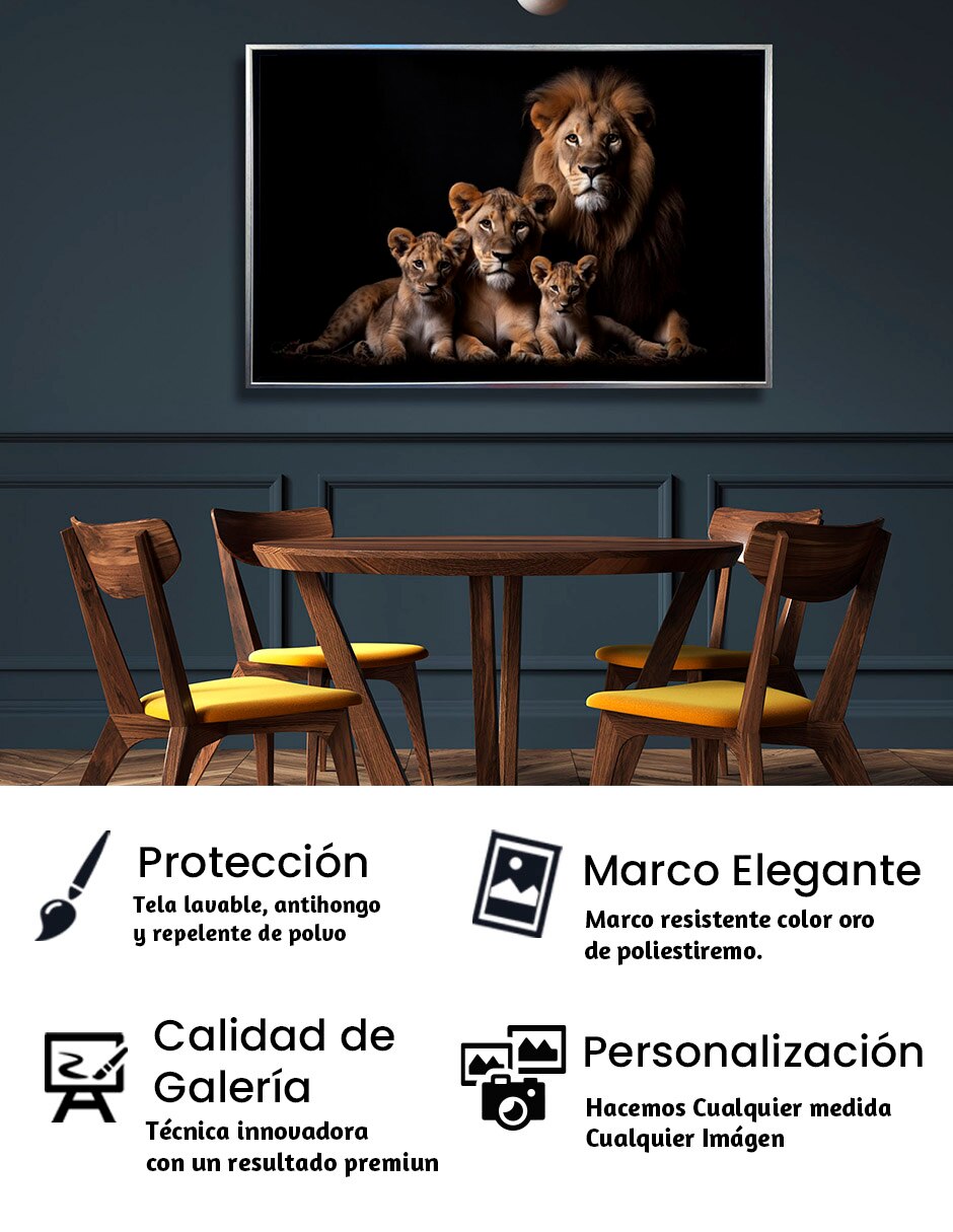 Cuadro decorativo leones de la selva calidad técnica impresión sublimacion premium 8