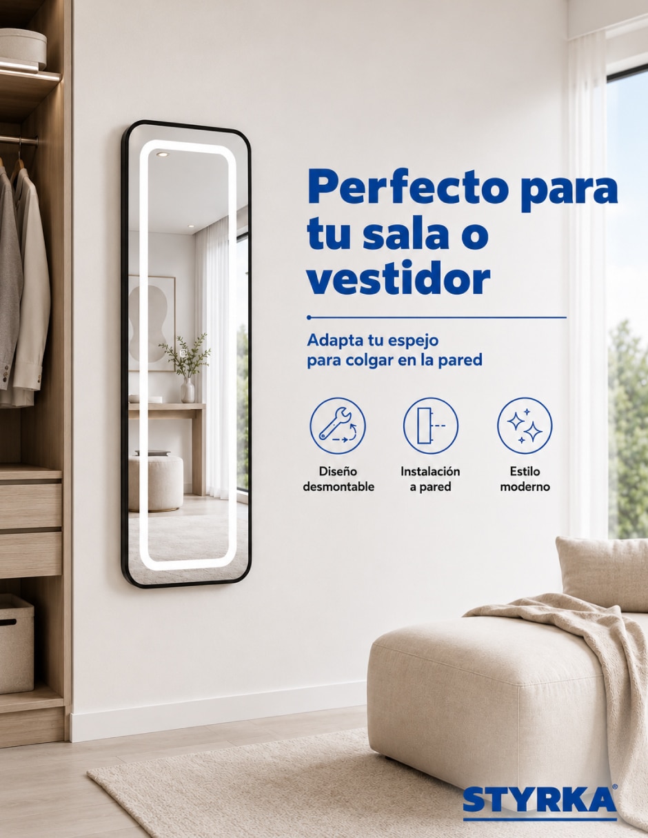 Espejo con luz templado con luz led 5